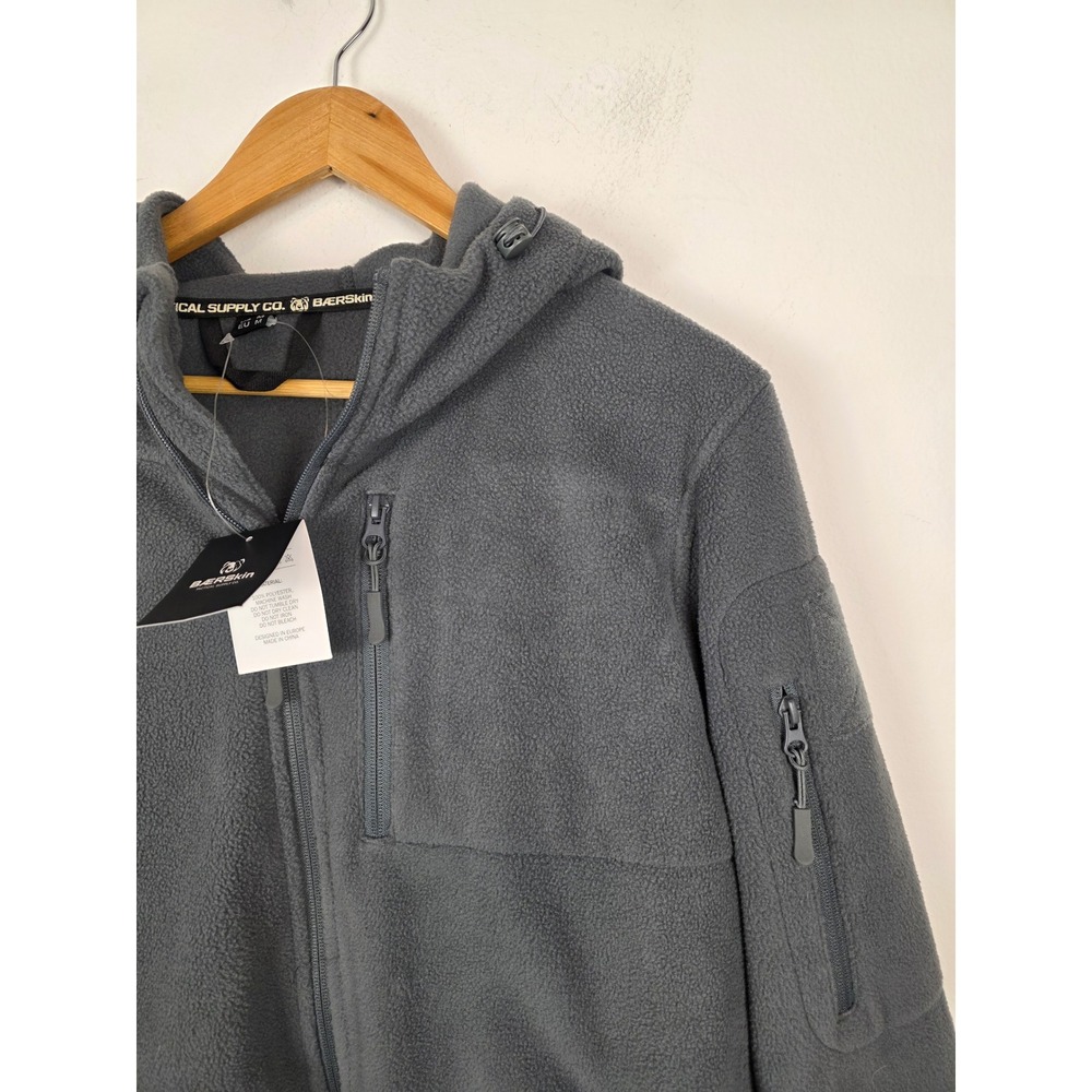 BaerSkin NWT Tactical 4.0 Fleece Hoodie Full Zip‎ Jacket Gray Men's Size Medium - Picture 3 of 9